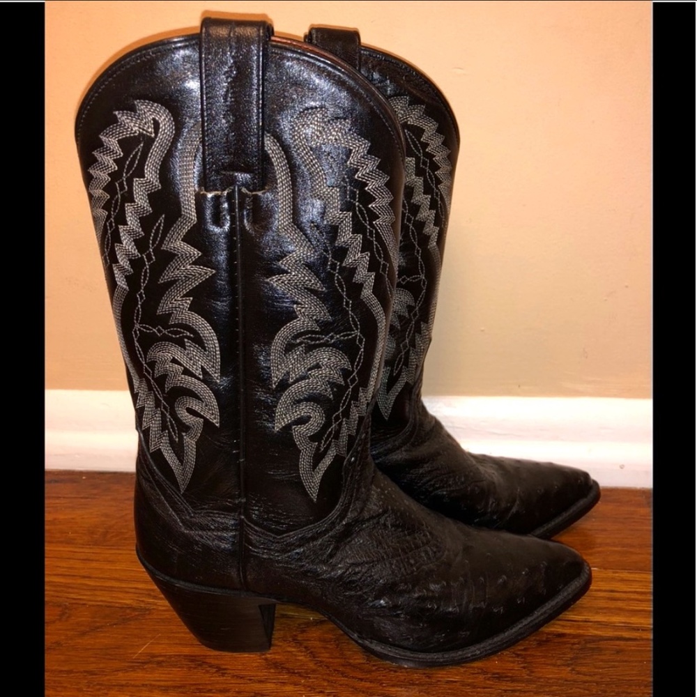 Genuine Ostrich Cowboy Boots